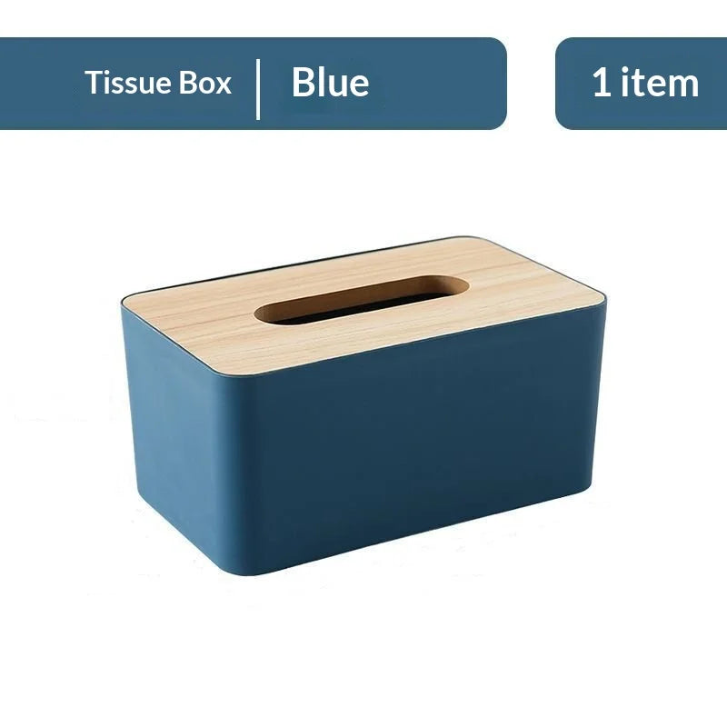 Wooden Lid Tissue Box Waterproof Desktop Napkin Holder
