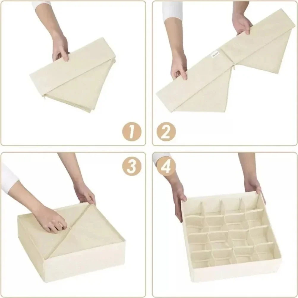 Foldable Underwear Drawer Organizer Box Set – Bra Socks Storage