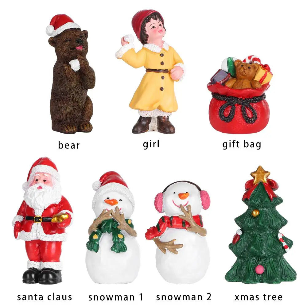 Christmas Miniature Figurines Fairy Garden Resin Ornaments