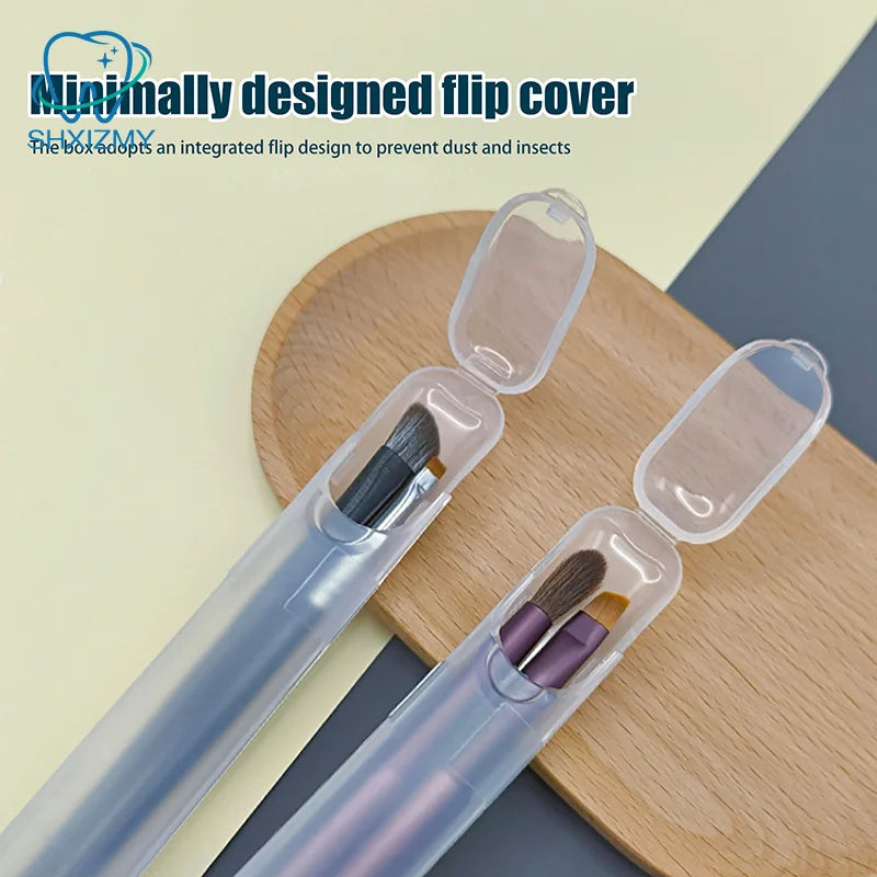 Transparent Makeup Brush Storage Box with Lid | Portable Case
