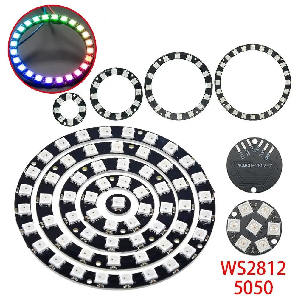 WS2812 5050 RGB LED Ring 8/12/16/24 Bit Full-Color Module