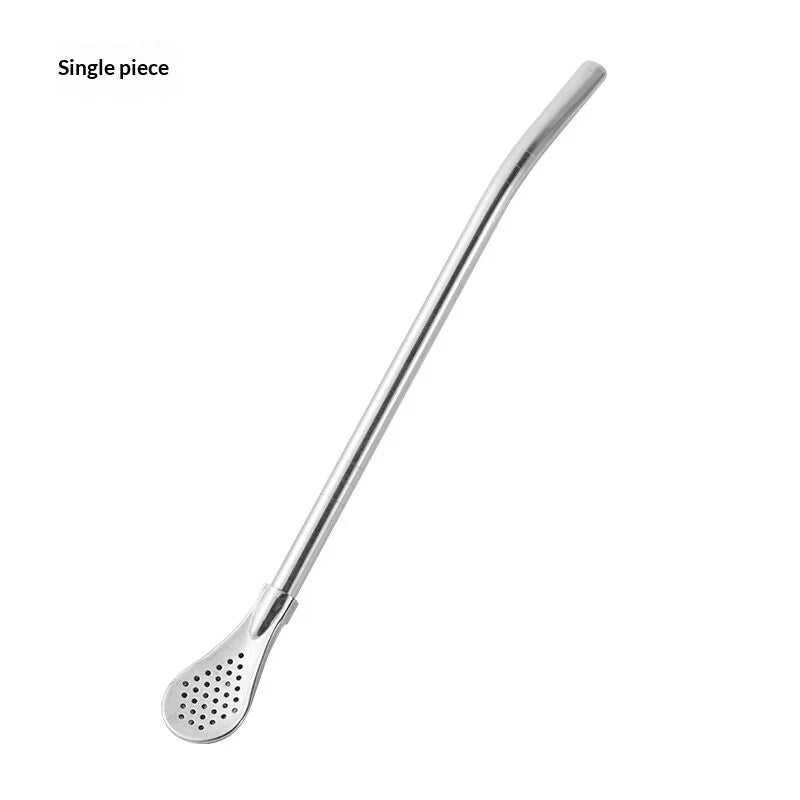 2-in-1 Stainless Steel Filter Straw Spoon – Yerba Mate Tea Infuser
