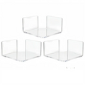 3-Pack Clear Acrylic Floating Corner Wall Shelves – No Drill
