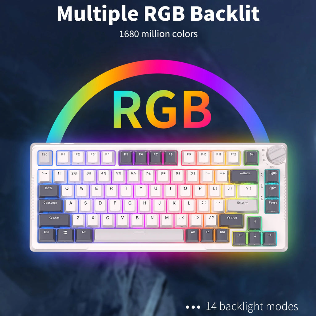 RK H81 Gasket Tri-Mode RGB Mechanical Keyboard 81 Key