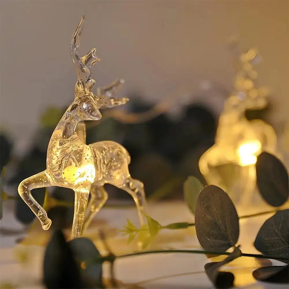 3D Reindeer LED String Lights 1.5m Battery Powered Indoor