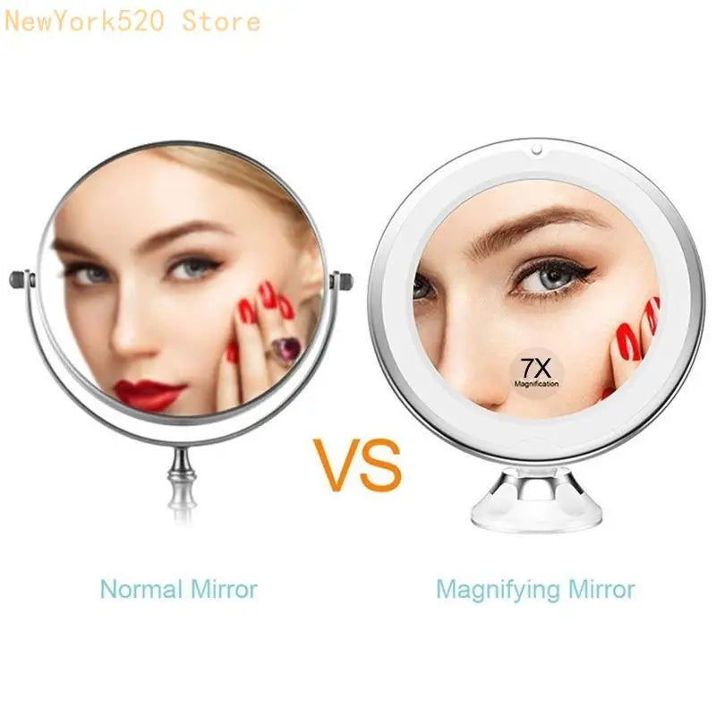 Flexible 7X Magnifying LED Vanity Makeup Mirror – 6 Inch