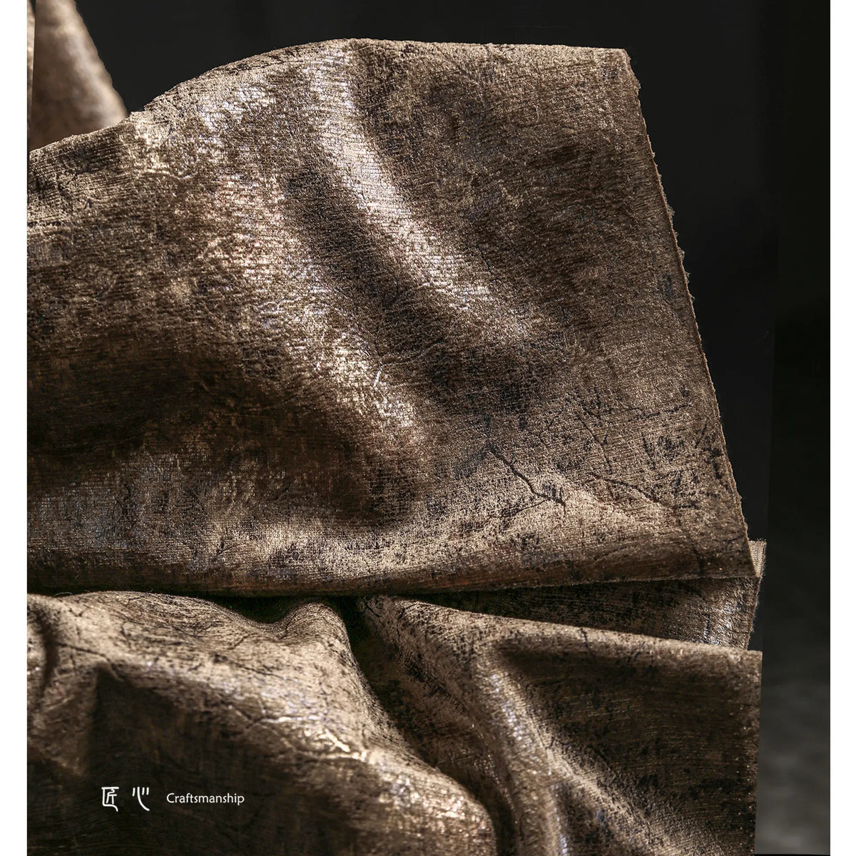 Retro Brown Bronzing Suede Fabric – Gilt Shimmer DIY Design