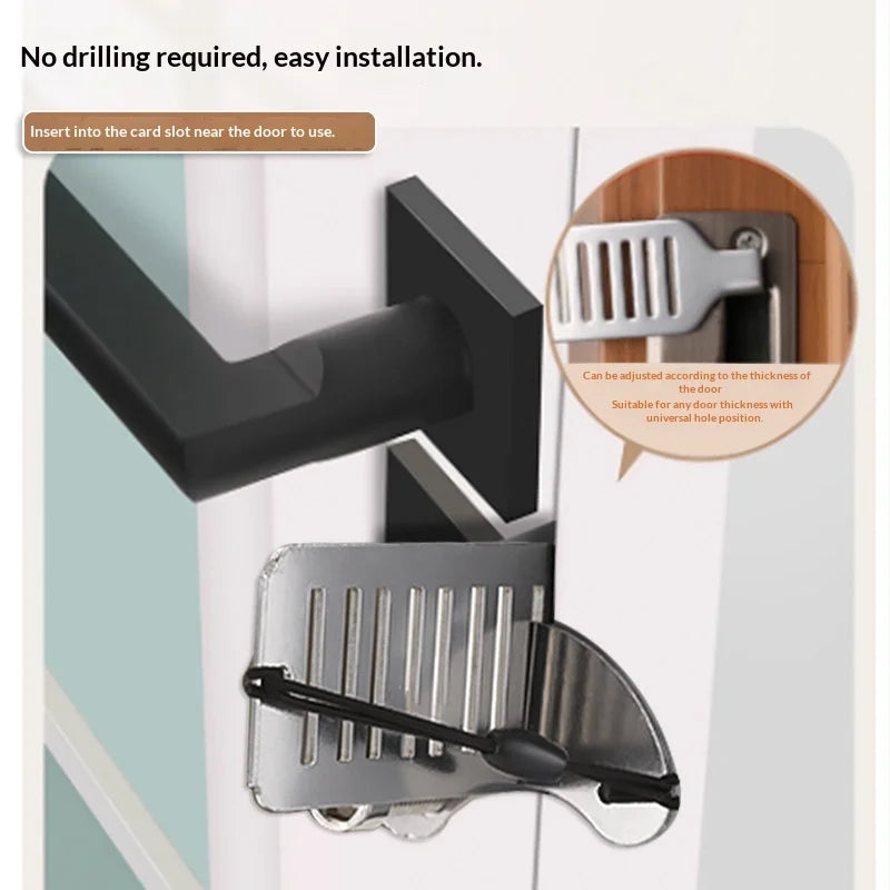 Stainless Steel Portable Travel Door Lock & Security Stopper