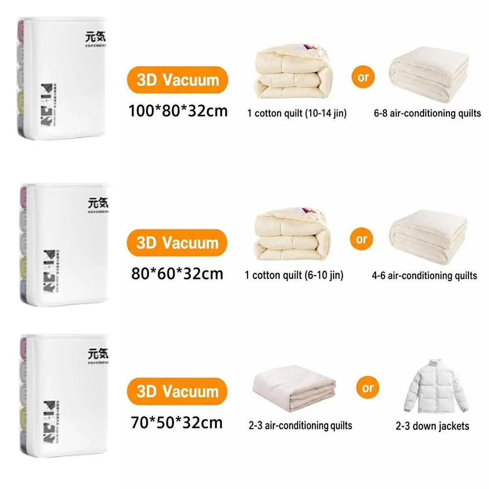 No-Pump Vacuum Storage Bags for Clothes & Blankets