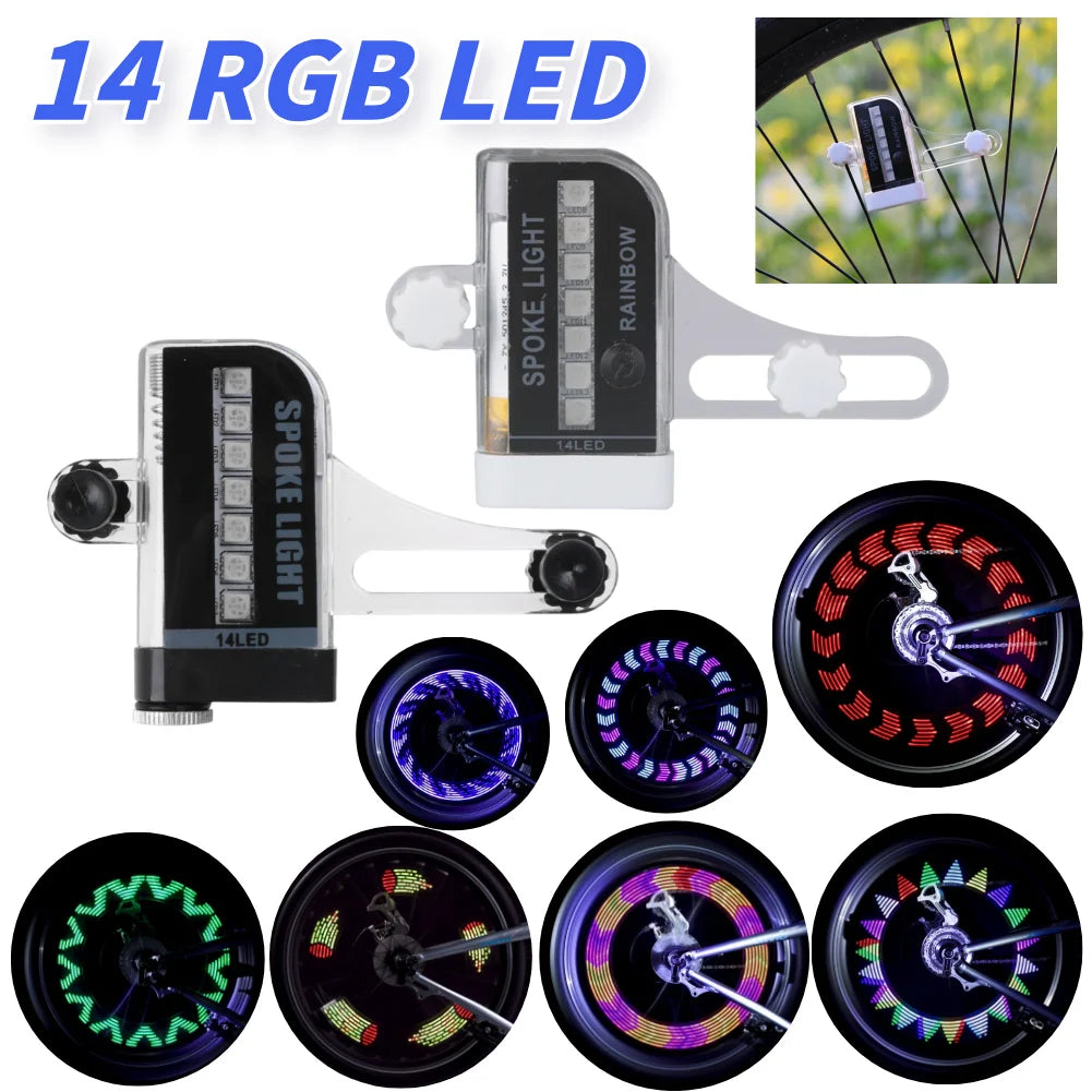 14 LED Flash Spoke Light – Waterproof Bike Safety Warning Lamp