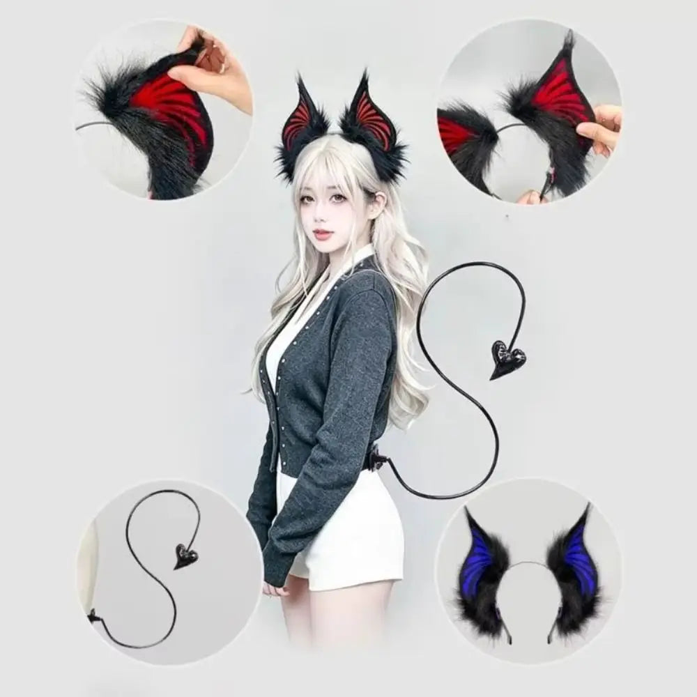 Plush Bat Ears Headband – Anime Cosplay & Halloween Accessory