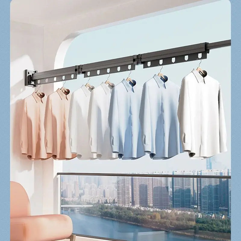 Retractable Wall Mounted Clothes Drying Rack – Space Saver