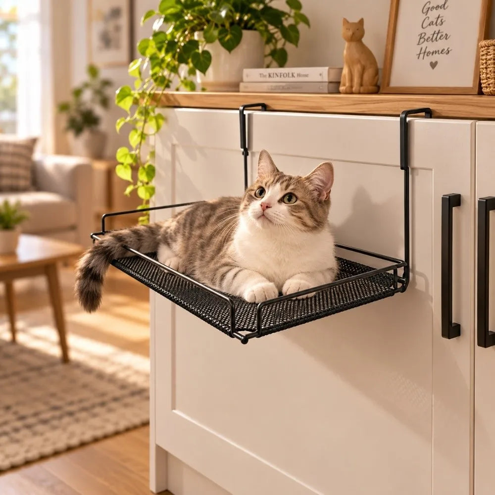 Heavy Duty Metal Cat Hammock Foldable Hanging Bed 45x30cm