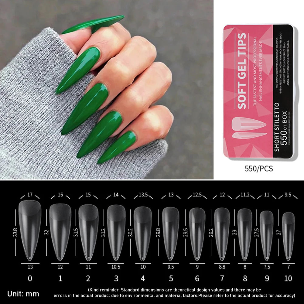 Yoxier Ultra Thin Soft Gel Full Cover Matte Press On Nails 440/550pc