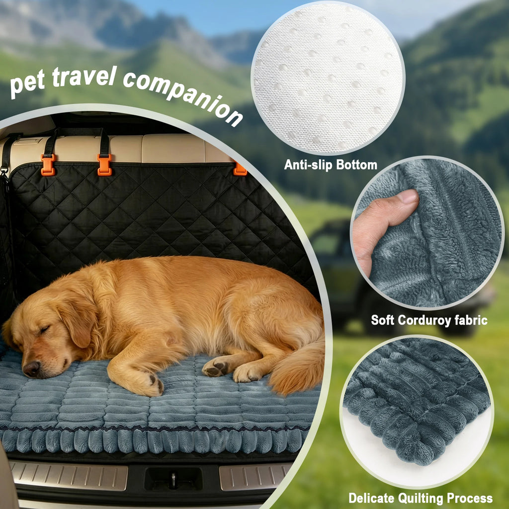 Backseat Dog Car Seat Cover – Soft Washable Travel Pet Mat