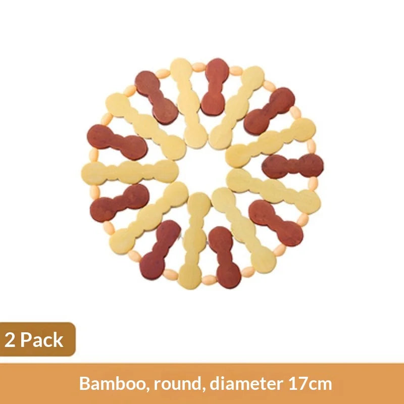 Round Bamboo Trivet – Heat-Resistant Anti-Slip Pot Pad