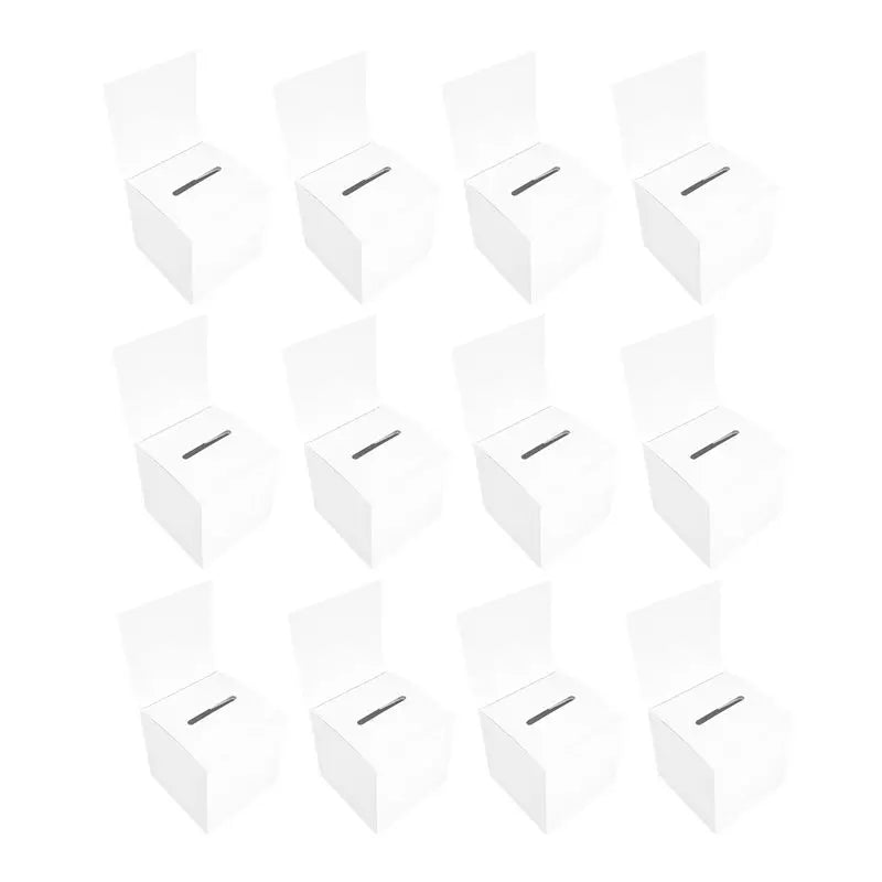 12-Pack Cardboard Donation Boxes with Slots 6×6×6 Inches