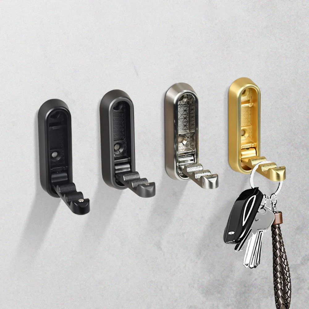 Foldable Wall Hooks Heavy-Duty Zinc Alloy Coat Rack | Black
