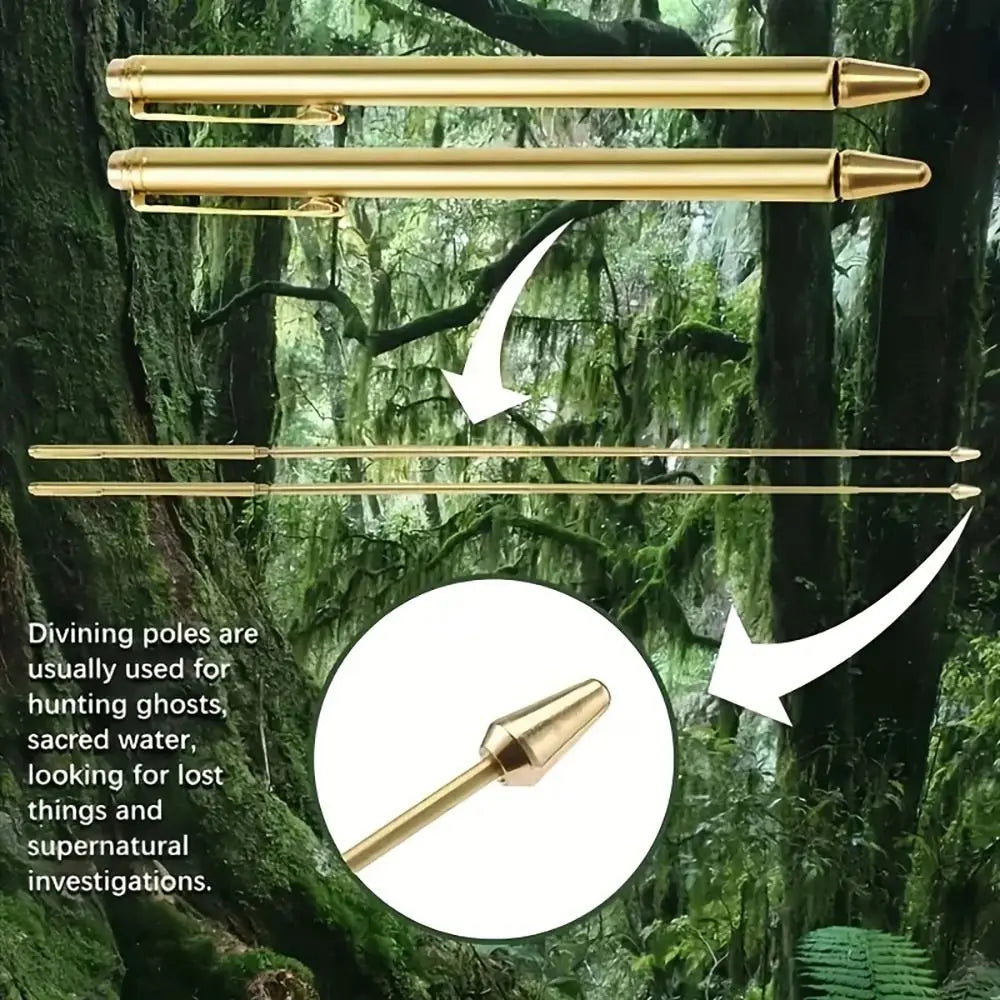 Brass Alloy Retractable Dowsing Rod – Portable L-Rod