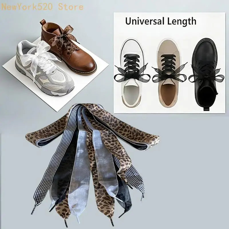 8-Pack Decorative Ribbon Shoelaces – Wide Polyester Laces