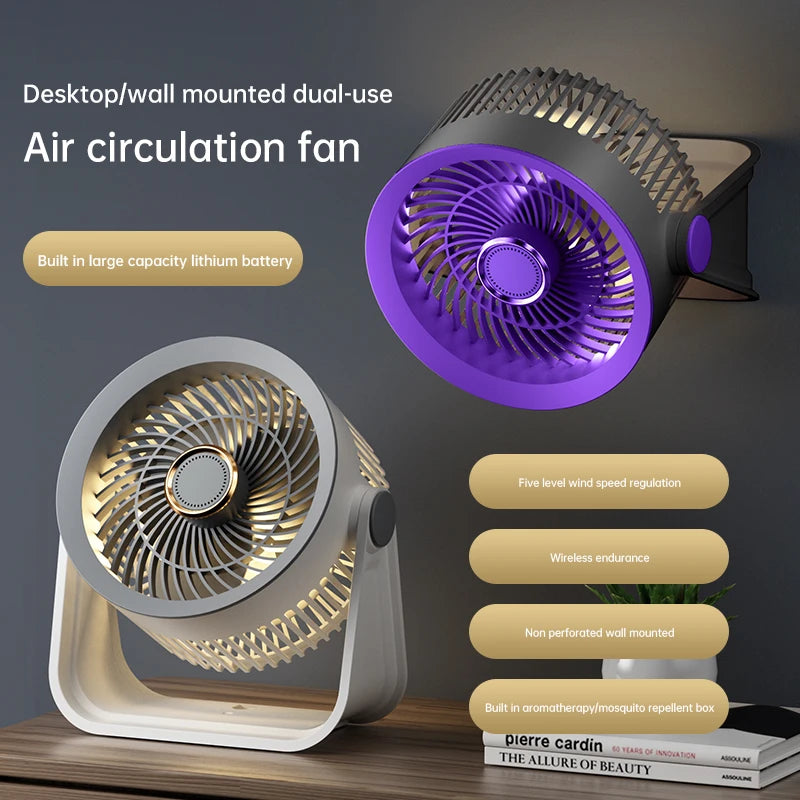 VIBE USB Rechargeable Portable Fan – Desk, Wall & Camping