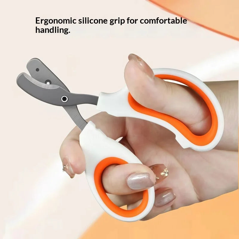 Silicone Handle Pet Nail Clipper – Stainless Steel Cat Trimmer