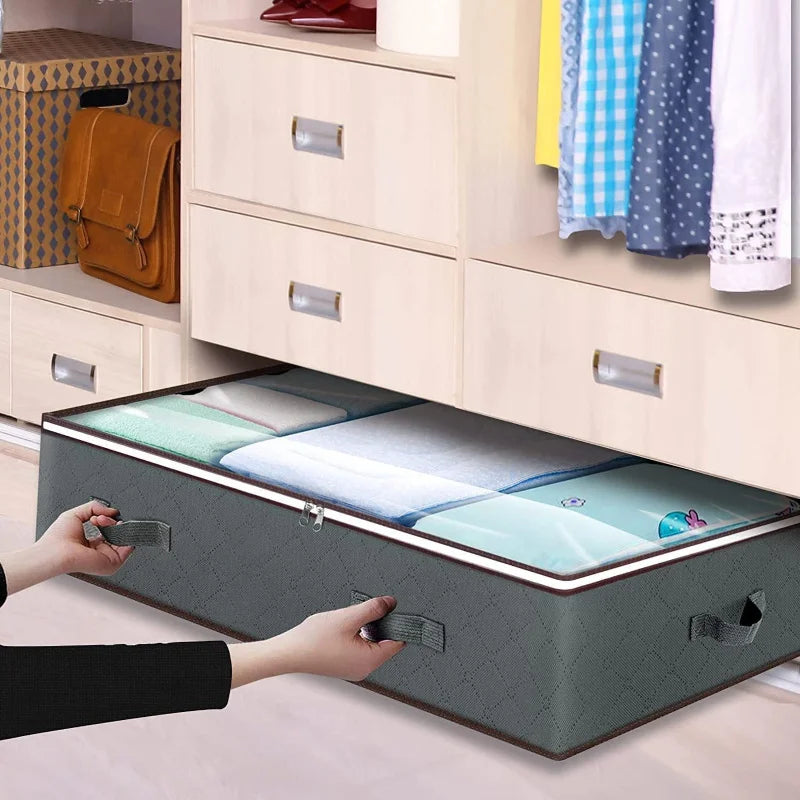 Foldable Under Bed Storage Bag – Large Non-Woven Organizer