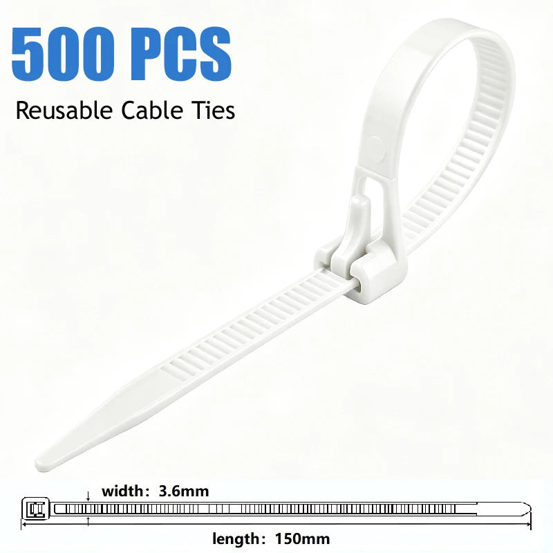 UV Resistant Reusable Nylon Cable Ties 100/300/1000 PCS