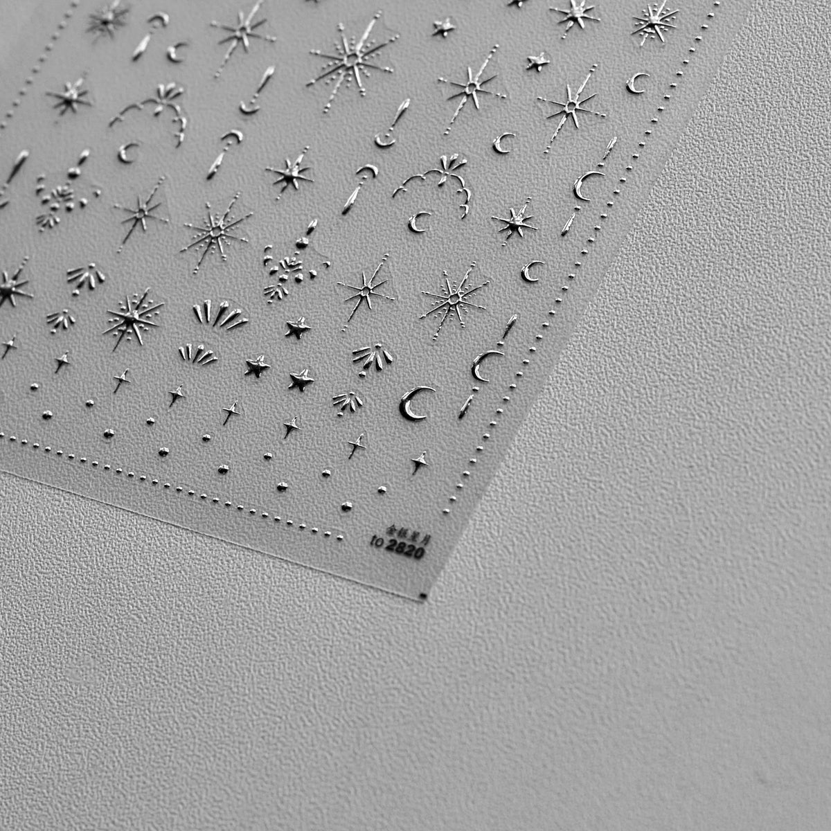 5D Luxury Star Nail Stickers – Black Silver Gilding Decals