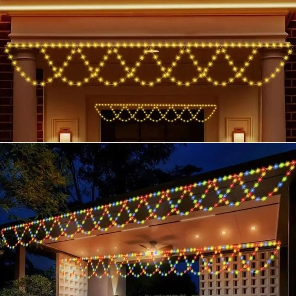 4M USB LED Christmas Curtain String Lights – Warm & Colorful