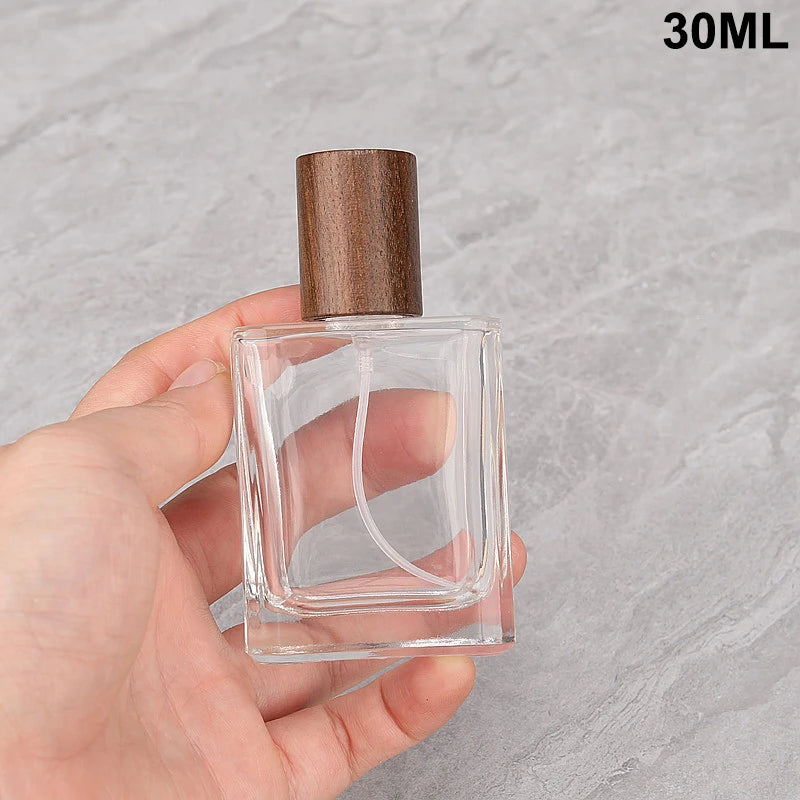 Square Glass Refillable Perfume Spray Bottle 15/30/50ml