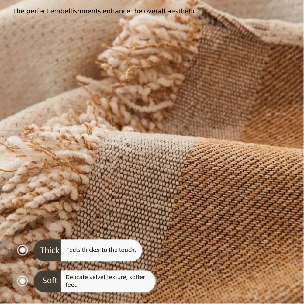 Chenille Sofa Cover Anti-Slip Universal Geometric Throw Blanket