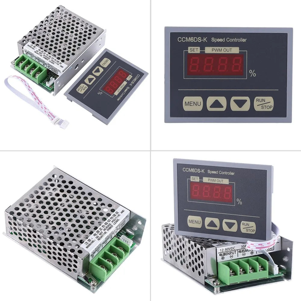 12V–80V 30A DC Motor Speed Controller Digital Display Panel