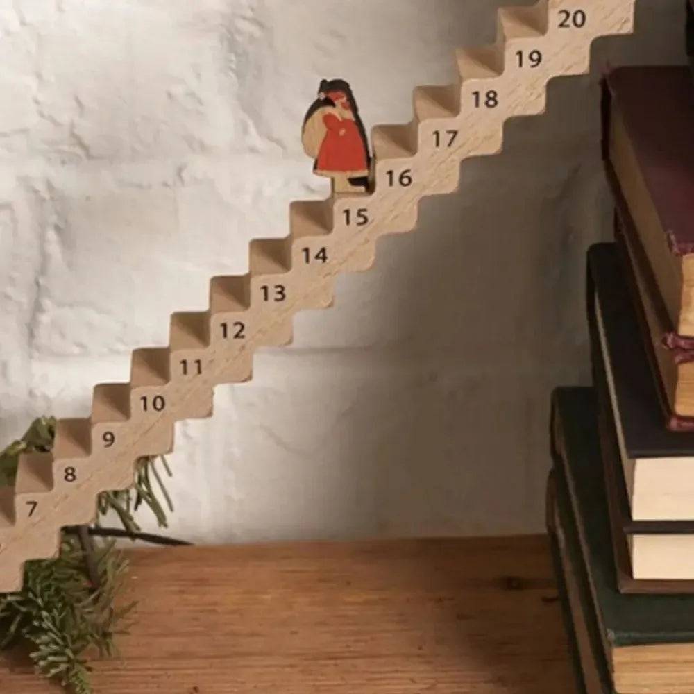 Wooden Christmas Advent Countdown Calendar – Staircase Décor