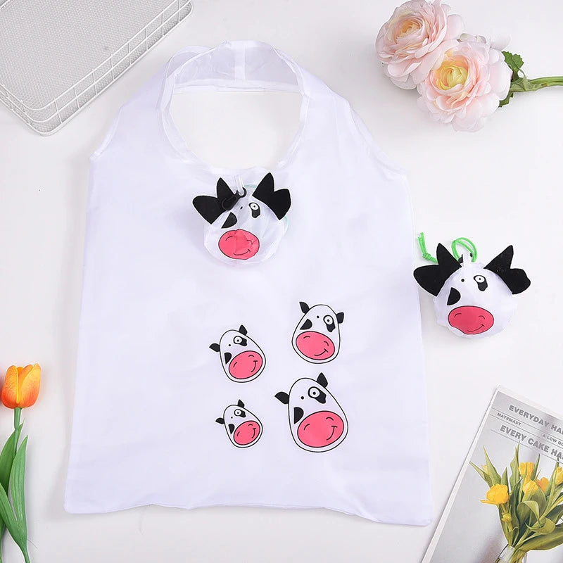Cute Animal Foldable Reusable Shopping Tote Bag Large Capacity