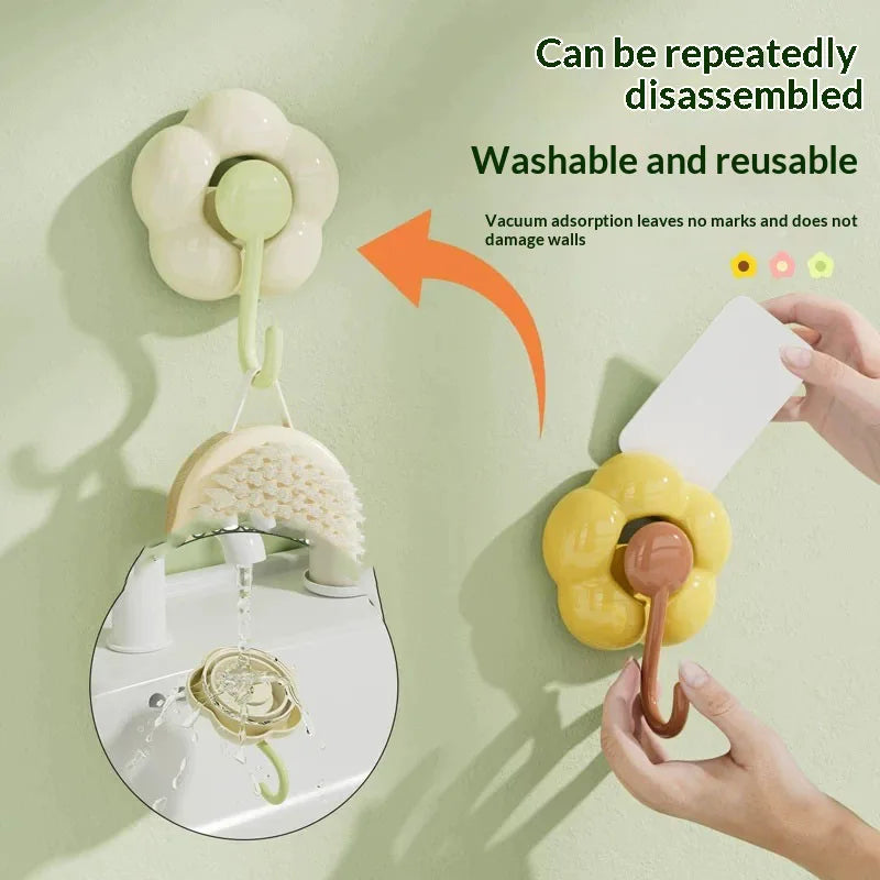 3-Pack Flower Suction Cup Hooks – No-Drill Reusable Hangers