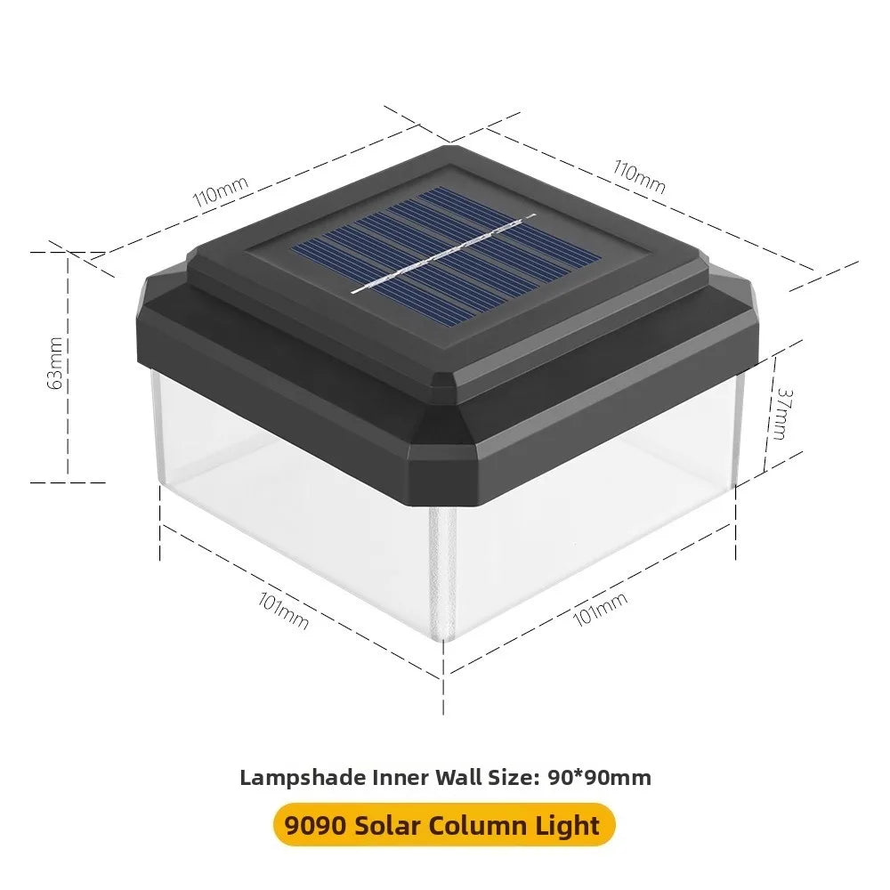IP65 Solar LED Post Cap Light – Outdoor Fence Warm White