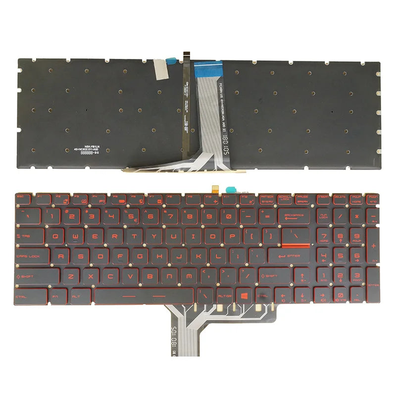 AZUBAY Red Backlit Keyboard for MSI GL65 GL75 GF75 Bravo 17