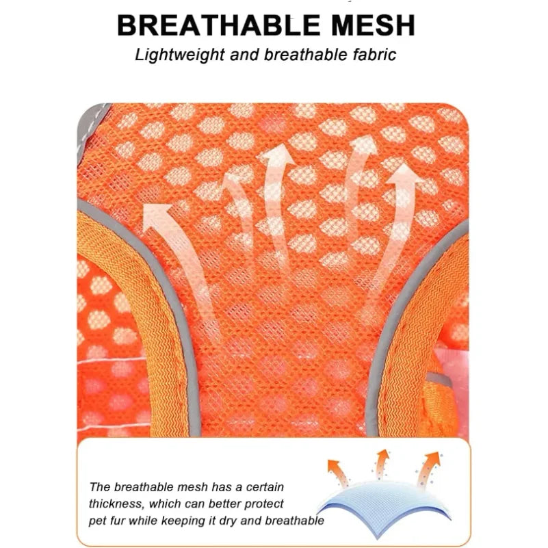 Adjustable Soft Mesh Dog Harness Vest – Small & Medium Pets