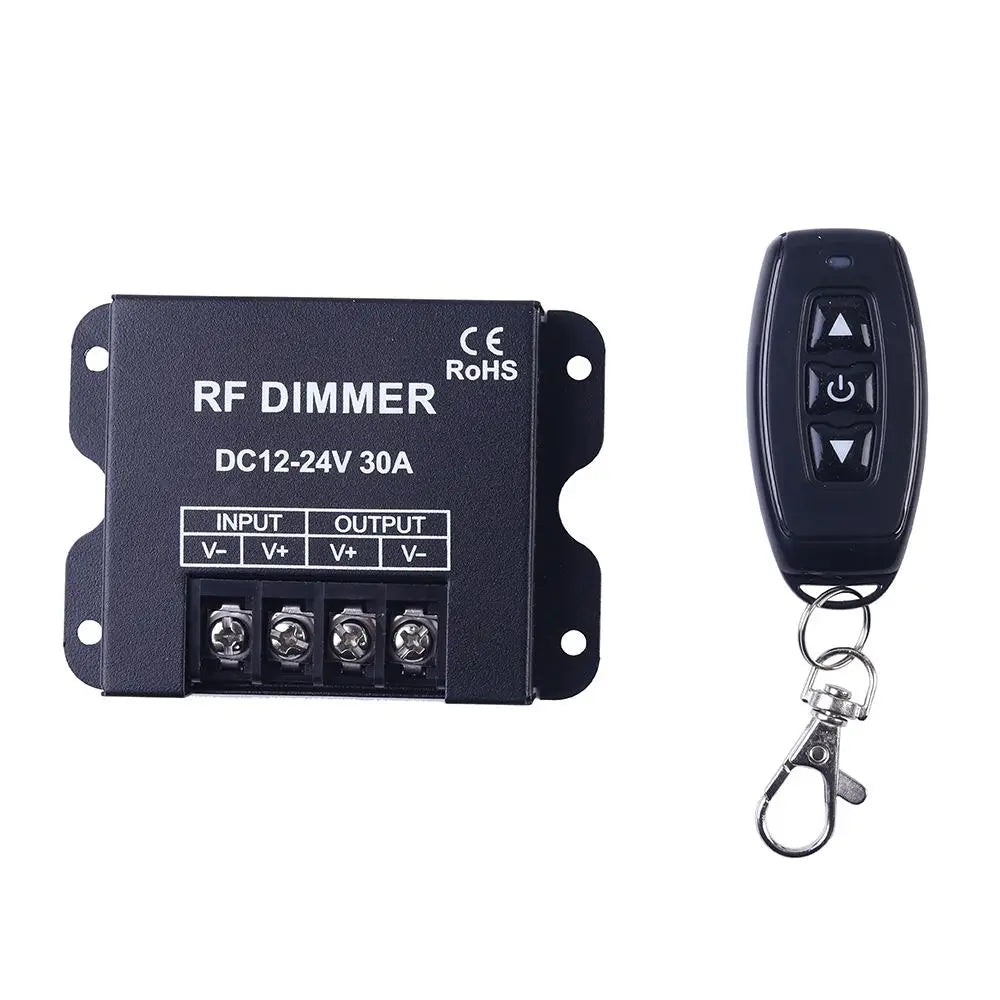 30A 12V–24V DC LED Dimmer – Stepless Strip Light Control