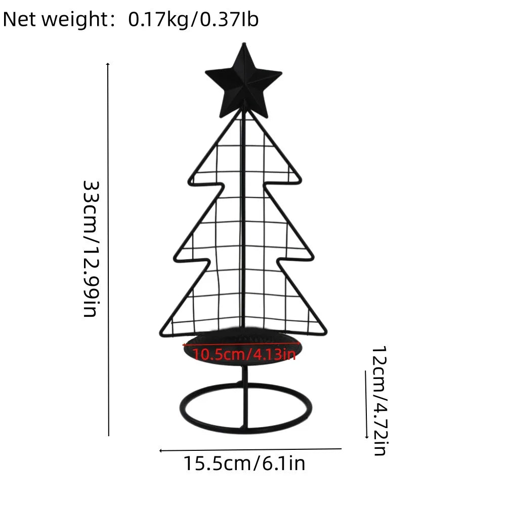 Christmas Iron Candle Holder – Festive Tabletop Ornament 33cm