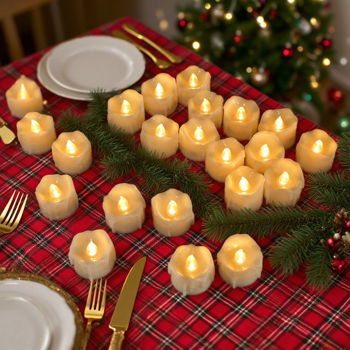 12-Pack Flameless LED Tea Light Candles | Battery Operated