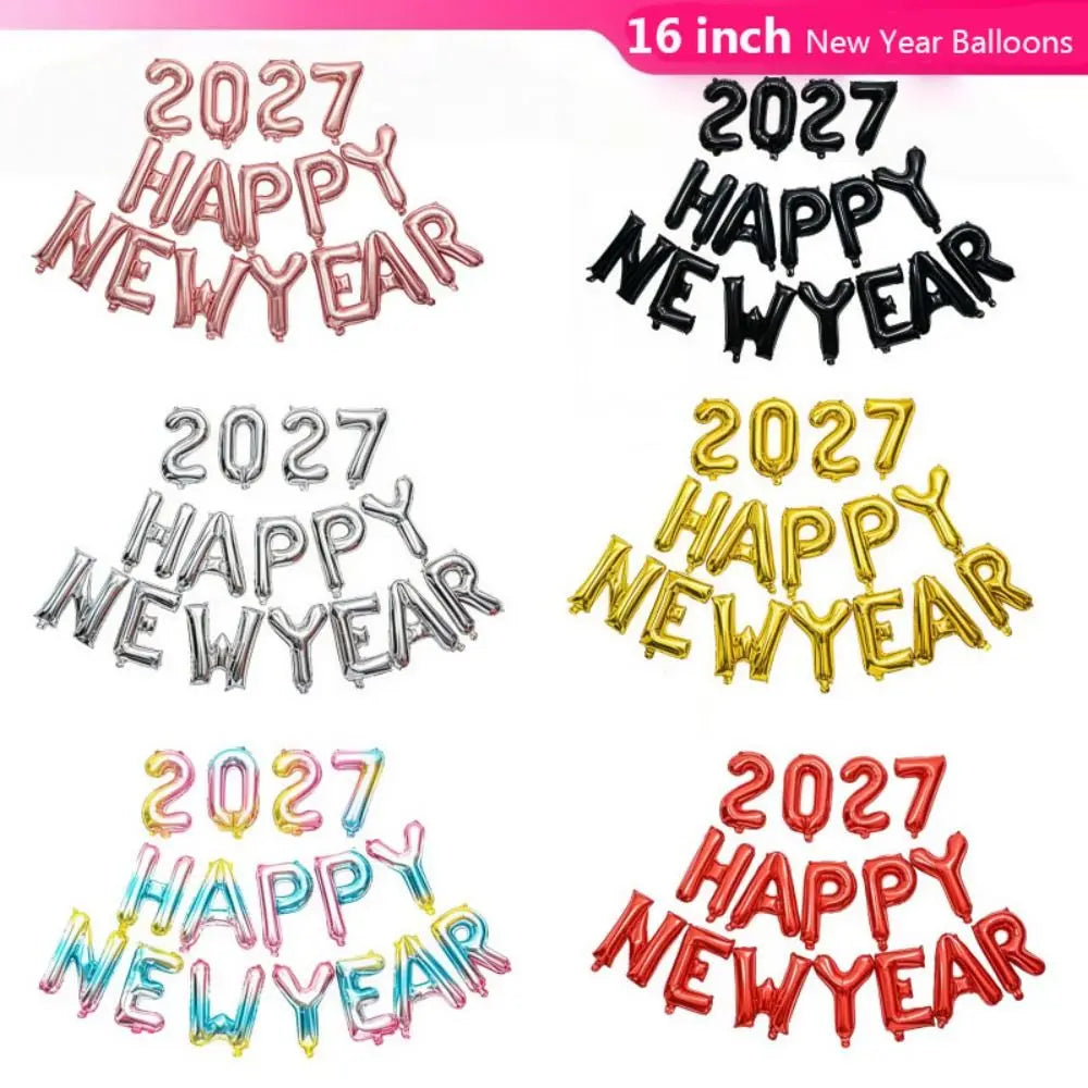 Happy New Year 2027 Foil Balloon Set – Party Decorations