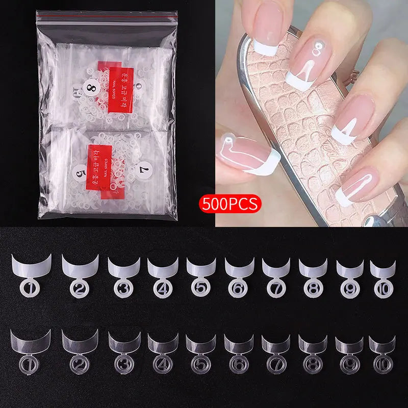 500pcs French Half Cover False Nail Tips – Acrylic UV Gel