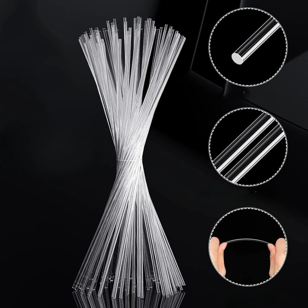 Clear Acrylic Rods 10cm – Cake Topper & DIY Dowel Sticks