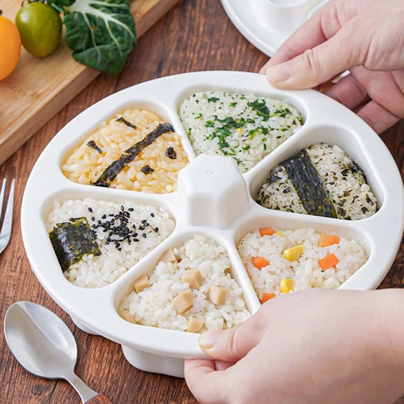 6-in-1 Triangle Sushi Rice Ball Mold DIY Bento Maker Set