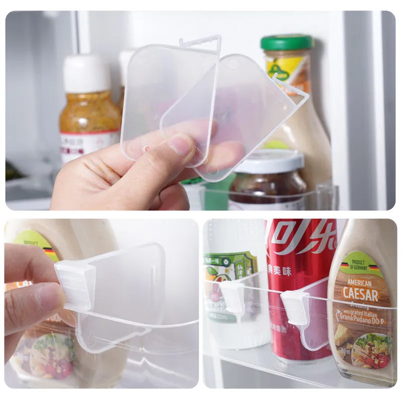 Adjustable Clear Fridge Divider Clips – Shelf Organizer