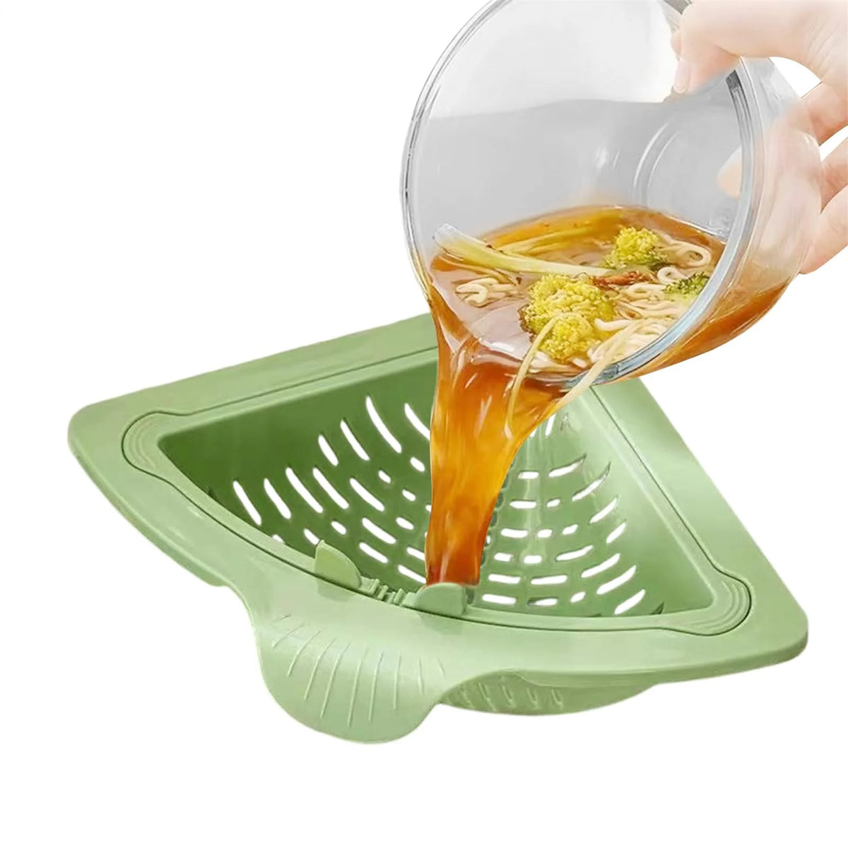 Triangular Corner Sink Drain Basket & Sponge Holder