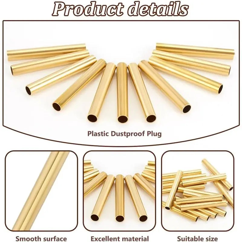 35Pcs Slimline Pen Tubes 7mm OD Seamless Brass DIY Pen Making