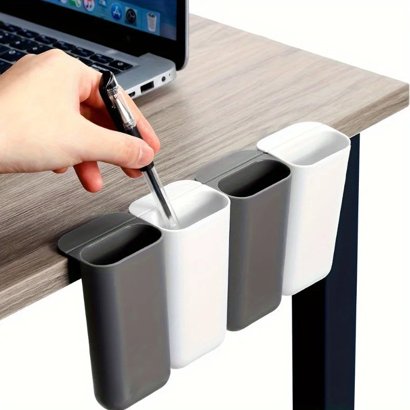 Clip-On Desk Pen Holder PP Plastic Pencil Organizer 1-2 Pcs
